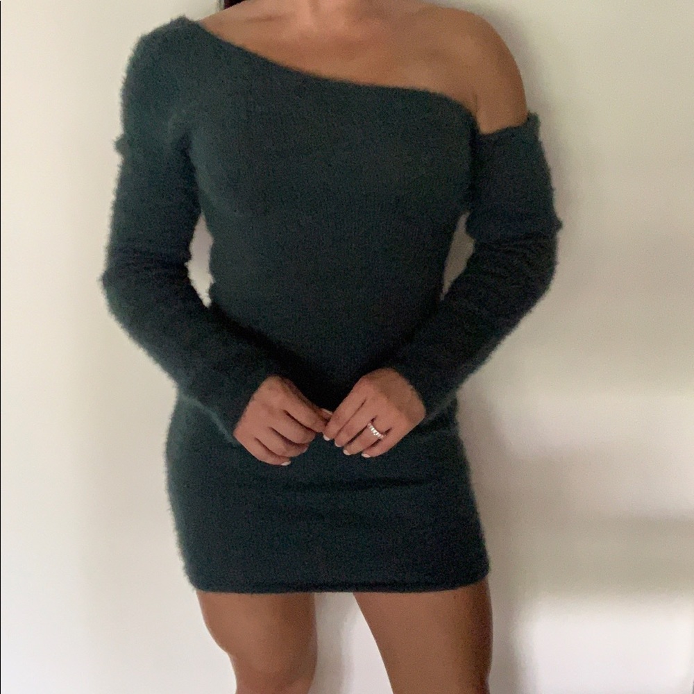 Green sweater dress
